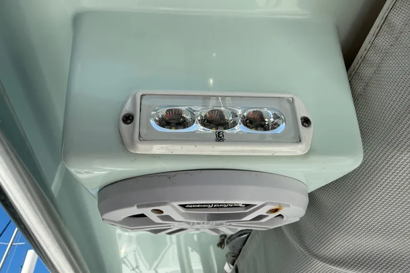 Slide: The Image of LED light and speaker on Andros Tarpon 26 boat, 2023 model. - 36