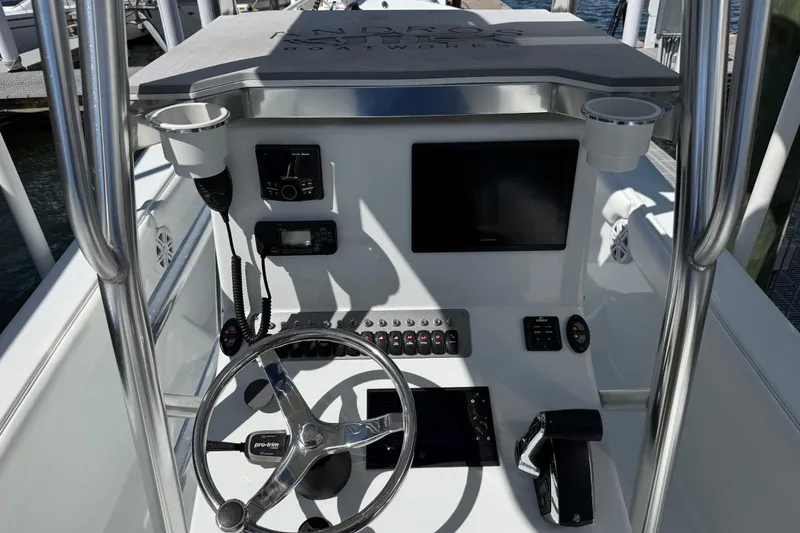 Slide: The Image of Andros Tarpon 26 boat helm console, 2023 model. - 44