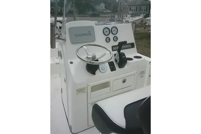 Slide: The Image of 2021 Tidewater 2110 Bay Max boat console with Garmin navigation system. - 17