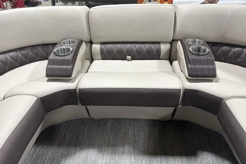 Slide: The Image of Luxurious seating on 2026 Bennington 25 QXSBWASF boat with cup holders and elegant upholstery. - 13