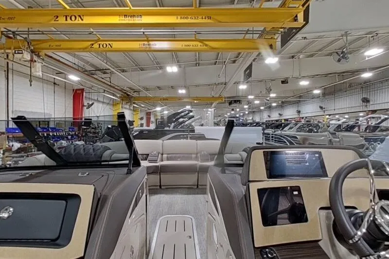 Slide: The Image of 2026 Bennington 25 QXSBWASF boat interior in a manufacturing facility. - 20