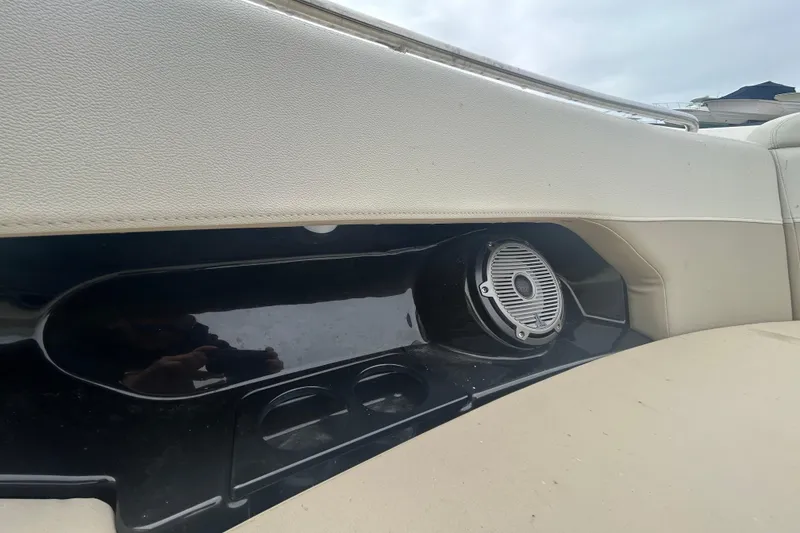 Slide: The Image of Interior speaker detail on 2022 Boston Whaler 240 Vantage boat. - 18