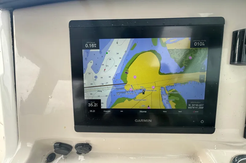 Slide: The Image of Garmin navigation display on 2022 Boston Whaler 240 Vantage boat dashboard. - 30
