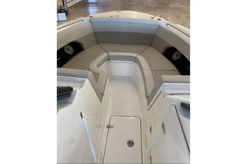Slide: The Image of Interior view of 2022 Boston Boatworks Vantage 240, featuring spacious seating and modern design. - 8