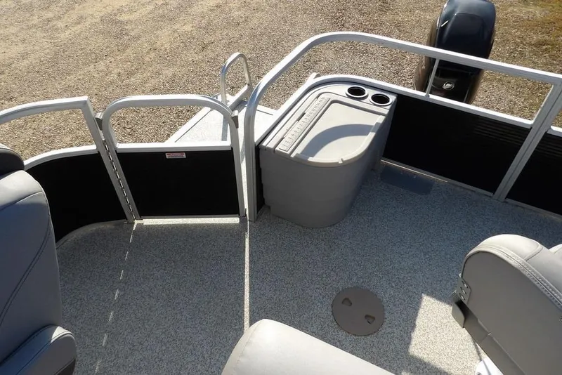 Slide: The Image of 2020 Bennington 20 SFV pontoon boat interior with seating and storage. - 32