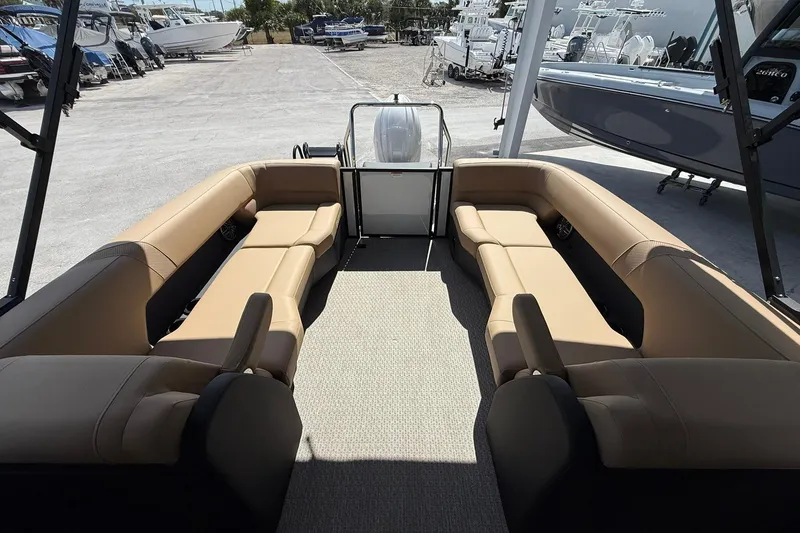 Slide: The Image of Luxurious interior of 2026 Evotti 523QL boat with beige seating and spacious layout. - 13