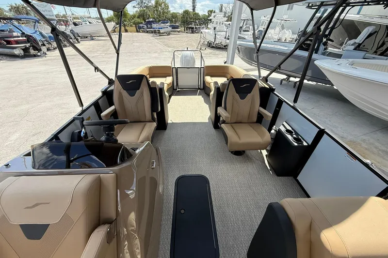 Slide: The Image of Luxurious 2026 Evotti 523QL boat interior with plush seating and modern design. - 6