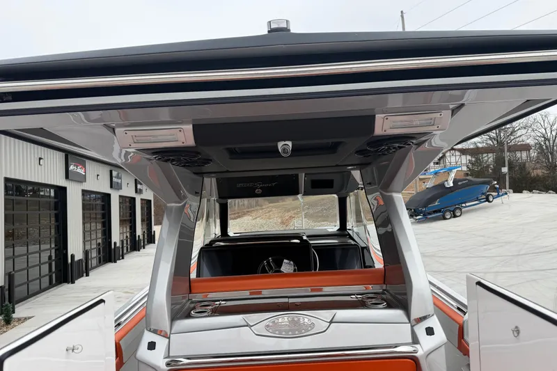 Slide: The Image of 2024 Nor-Tech 500 Sport Center Console boat interior with modern design and advanced features. - 19
