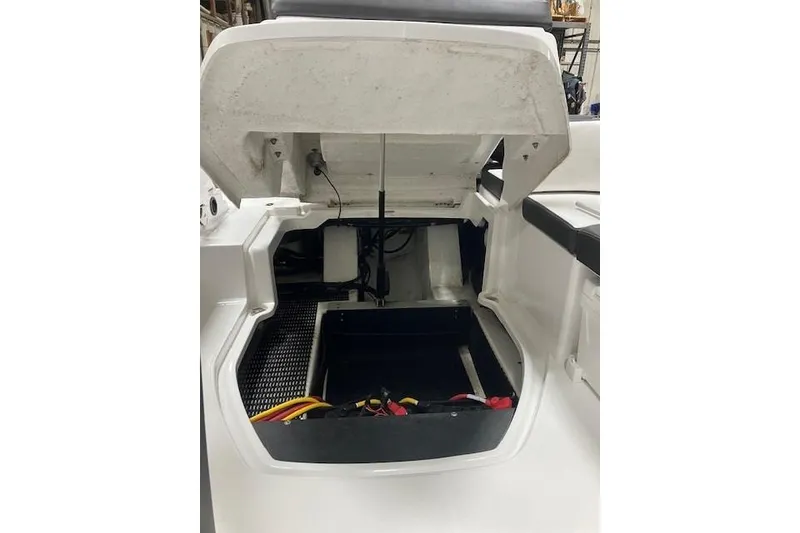 Slide: The Image of Open engine compartment of 2024 Monterey M-45 boat, showcasing internal components. - 17