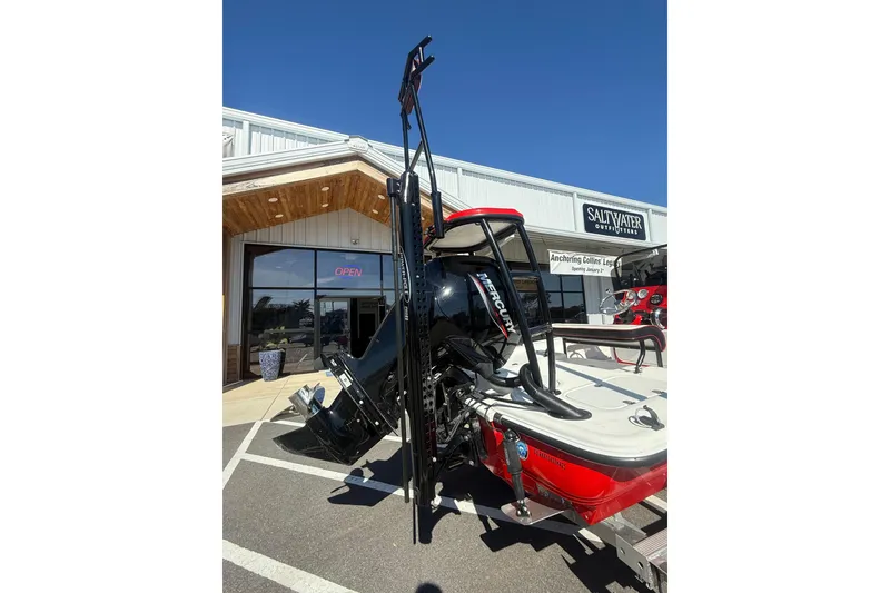 Slide: The Image of 2025 ALK2 Powerboats 17HS with Mercury engine outside Saltwater Outfitters store. - 4