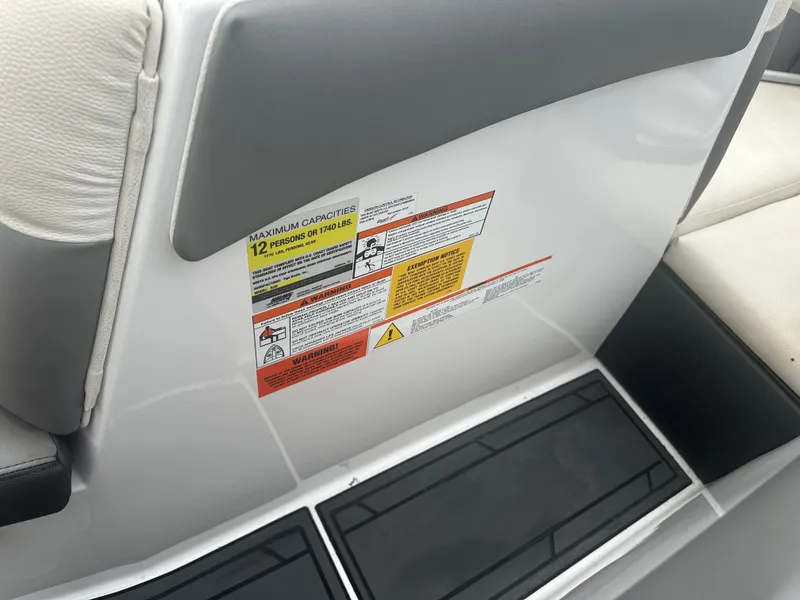 Slide: The Image of 2016 Tigé R20 boat capacity label, 12 persons or 1740 lbs. - 18