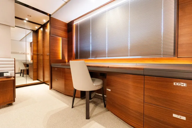 Slide: The Image of Luxurious interior of 2019 Princess S78 yacht with elegant wood finish and modern furnishings. - 16