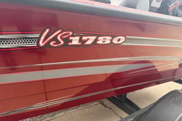Slide: The Image of 2017 Ranger VS1780 boat with red and silver detailing. - 8