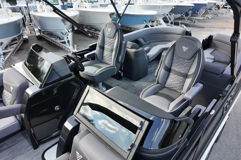 Slide: The Image of Luxurious interior of 2026 Viaggio Diamante D24U boat with modern seating and sleek design. - 7