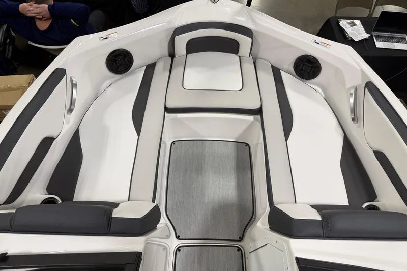 Slide: The Image of 2026 Yamaha Boats AR195 interior with sleek seating and modern design. - 5