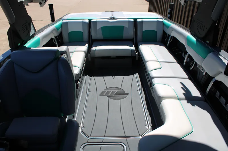 Slide: The Image of 2020 Malibu Wakesetter 25 LSV interior with spacious seating and modern design. - 17