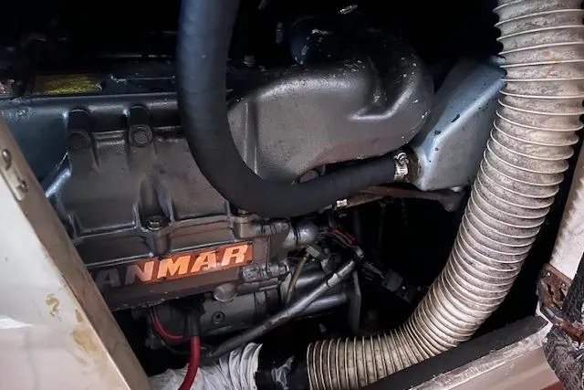 Slide: The Image of Engine compartment of a 1987 Irwin 43 Mk II Cruiser with Yanmar engine. - 43