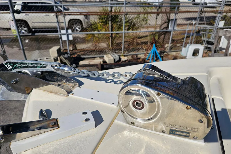 Slide: The Image of 2016 Scout 210 XSF boat anchor winch and chain mechanism. - 10