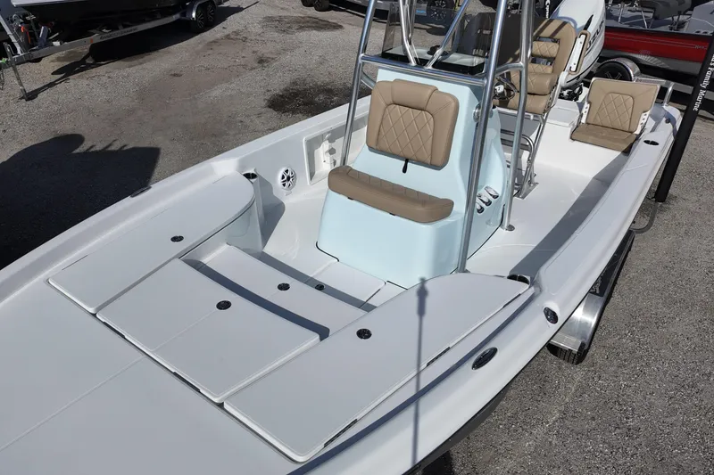 Slide: The Image of 2026 Blazer PureBay 2200 boat with sleek design and comfortable seating. - 8