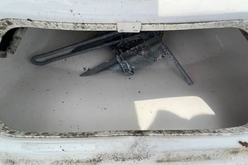 Slide: The Image of Anchor storage compartment in 2019 Carolina Skiff 198 DLV boat. - 26