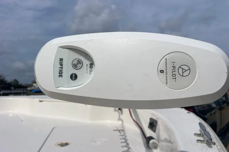 Slide: The Image of 2019 Carolina Skiff 198 DLV with Riptide i-Pilot GPS system on a sunny day. - 7
