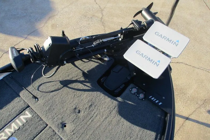 Slide: The Image of 2021 Bass Cat Cougar FTD boat with Garmin electronics and trolling motor. - 6