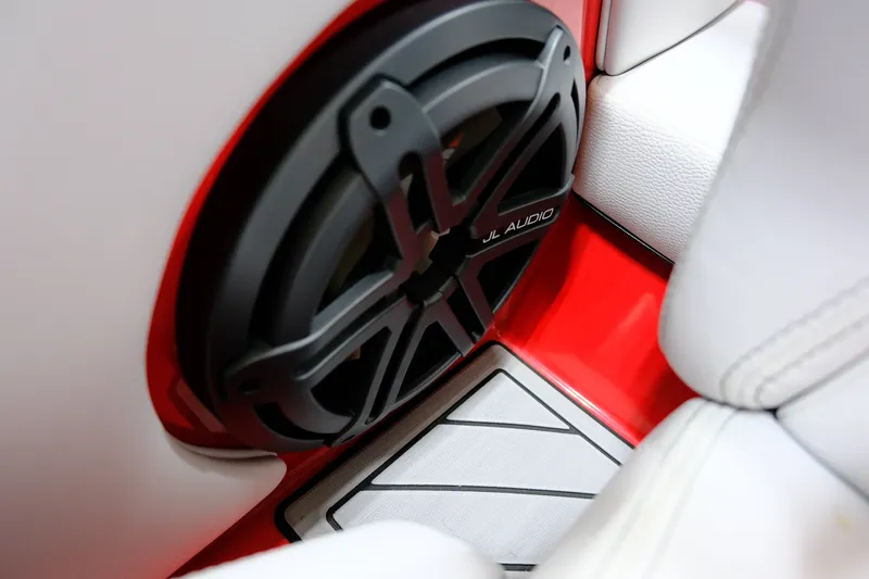 Slide: The Image of JL Audio speaker in 2018 Nautique 210 boat interior. - 15