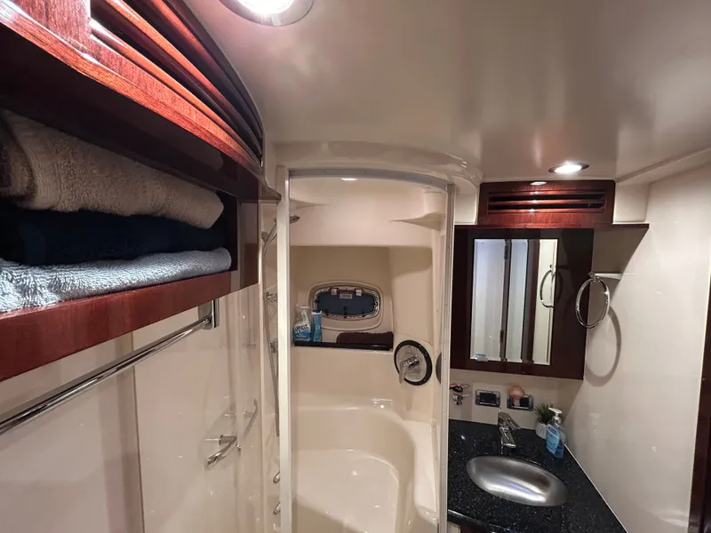 Slide: The Image of Luxurious bathroom of the 2010 Sea Ray 610 Sundancer yacht. - 35