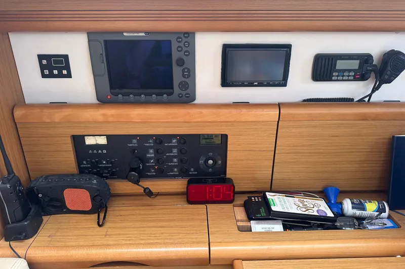 Slide: The Image of Control panel of 2008 Jeanneau Sun Odyssey 45 DS sailboat with navigation equipment. - 22