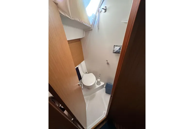 Slide: The Image of Compact bathroom in 2008 Jeanneau Sun Odyssey 45 DS sailboat, featuring modern fixtures. - 46