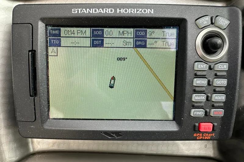 Slide: The Image of Standard Horizon GPS display on 2013 Rinker 276 Captiva Bowrider boat. - 35