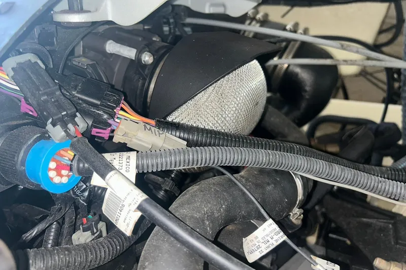 Slide: The Image of Engine wiring and components of a 2017 Bayliner VR6 Bowrider I/O boat. - 54