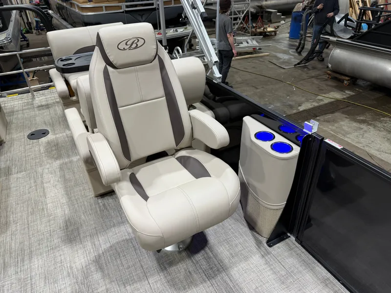 Slide: The Image of Luxurious seating in Bentley Pontoons Legacy 2026 Tritoon. - 10