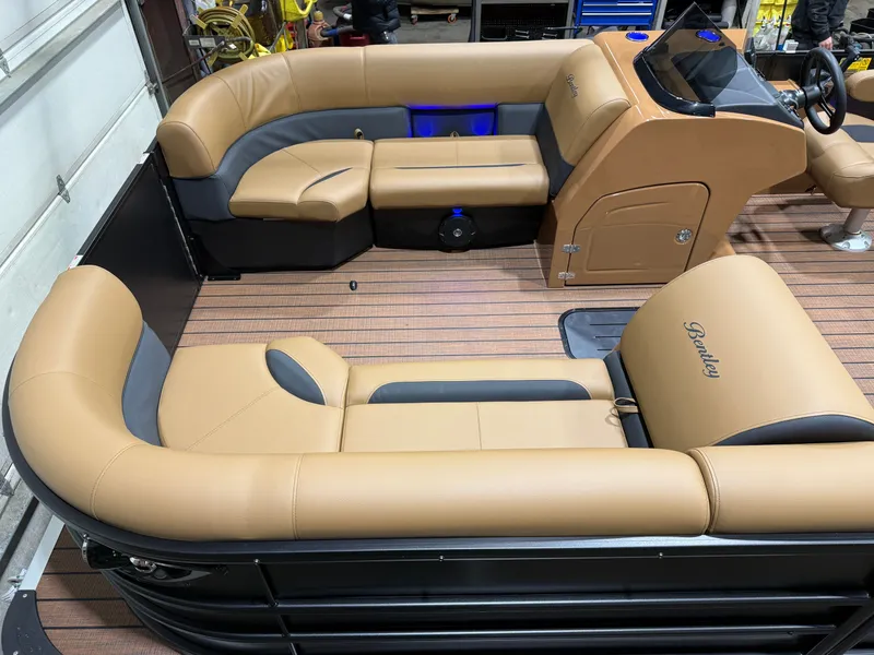 Slide: The Image of Bentley Pontoons Legacy 200HP Swingback 223 Tritoon 2026 - 2