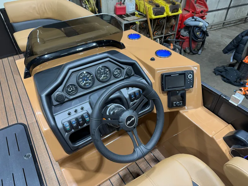 Slide: The Image of Bentley Pontoons Legacy 200HP Navigator DL 223 Quad Lounge Tritoon & Honda 4-Stroke EFI 2026 - 13