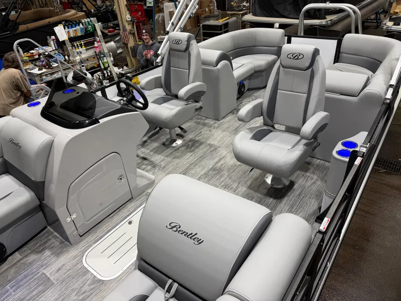Slide: The Image of Bentley Pontoons Legacy 200HP Navigator 223 Quad Lounge Tritoon 2026 - 3