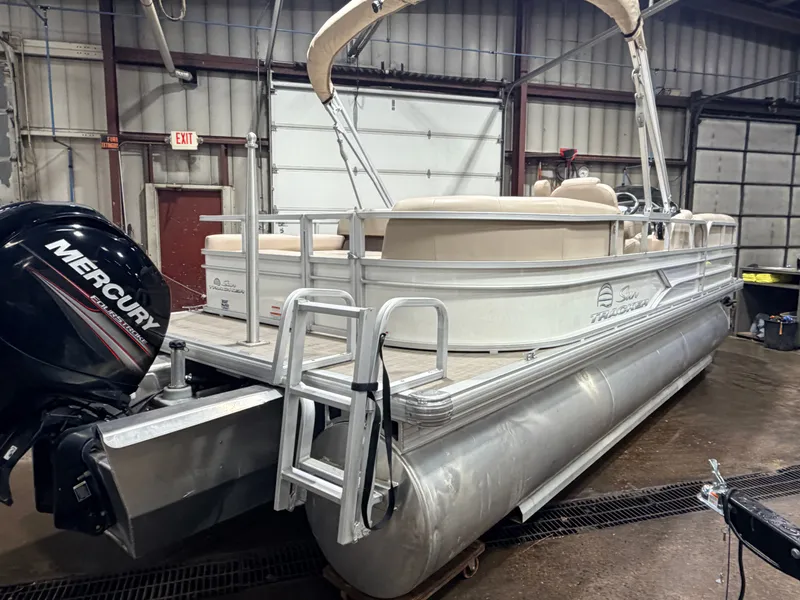 Slide: The Image of Sun Tracker Party Barge Rear Lounge 22 150HP Tritoon $34,995 2017 - 28