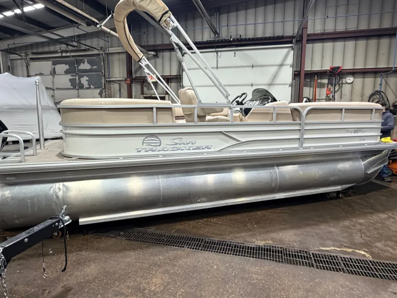 Slide: The Image of Sun Tracker Party Barge Rear Lounge 22 150HP Tritoon $34,995 2017 - 41