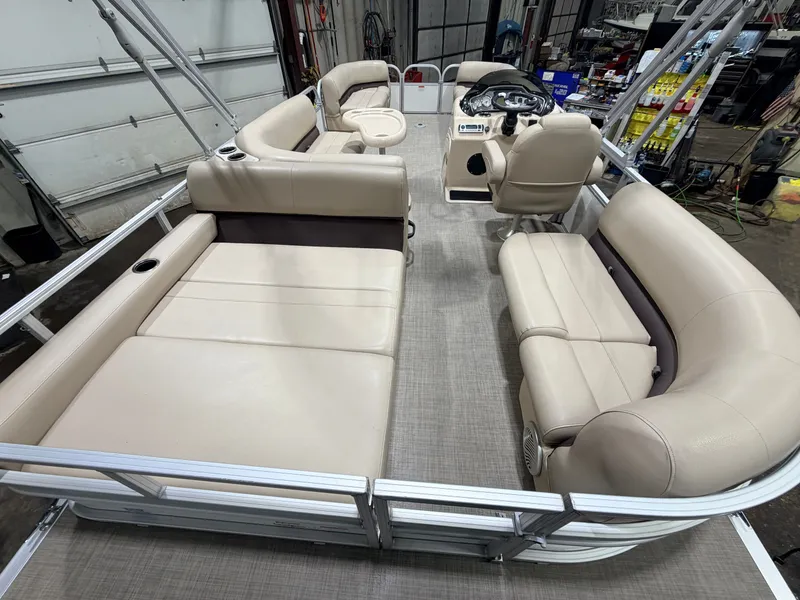 Slide: The Image of Sun Tracker Party Barge Rear Lounge 22 150HP Tritoon $34,995 2017 - 8