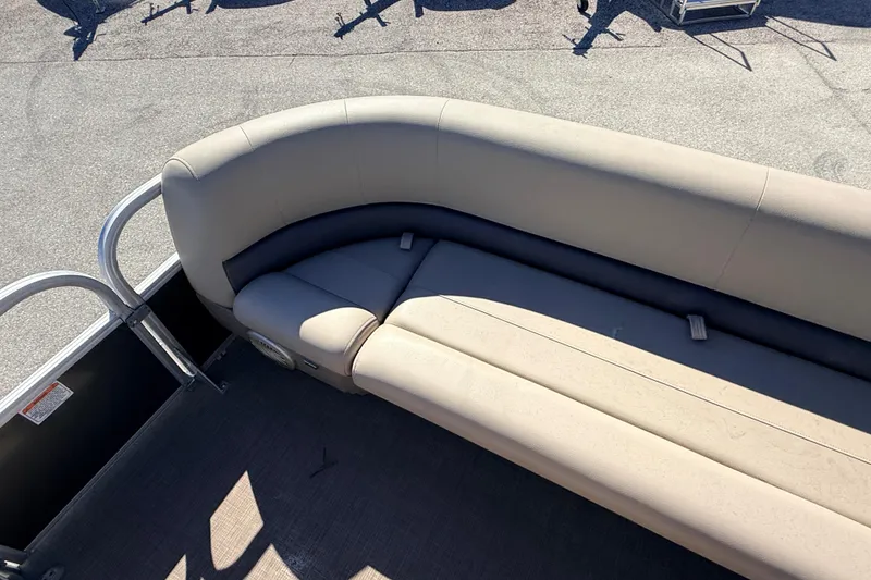Slide: The Image of 2023 Sun Tracker Party Barge 18 DLX pontoon boat seating area. - 11