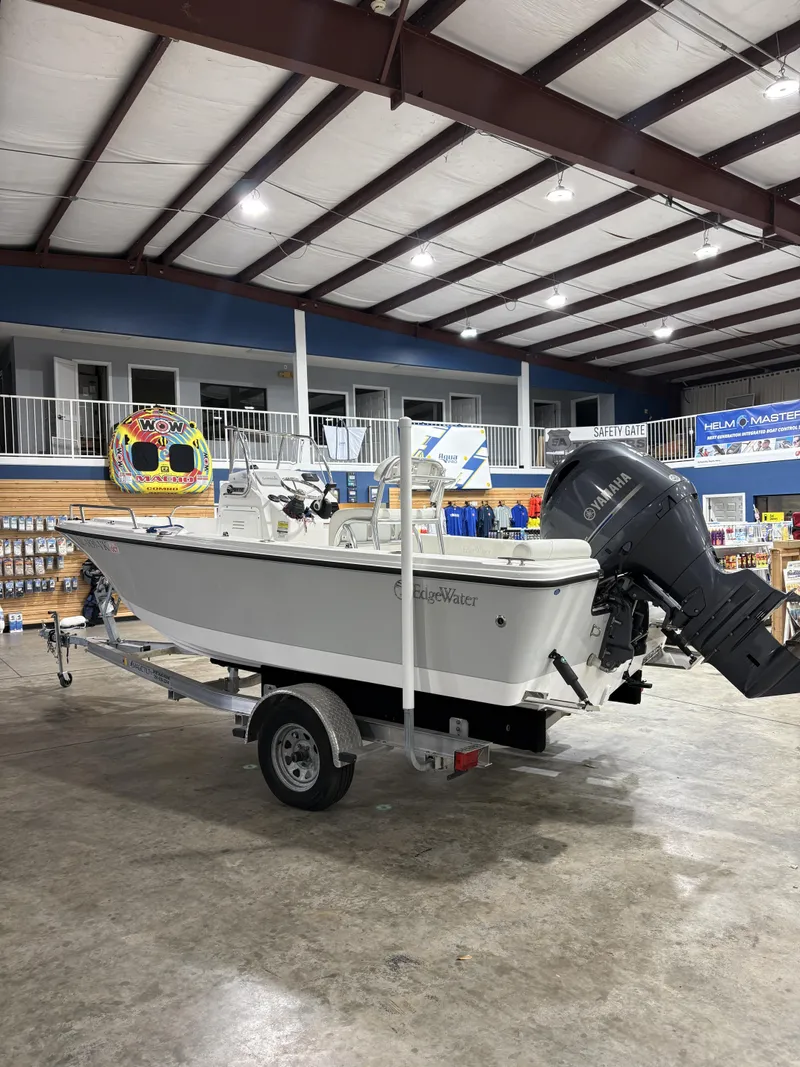Slide: The Image of Edgewater 188CC boat 2021 in a showroom. - 7