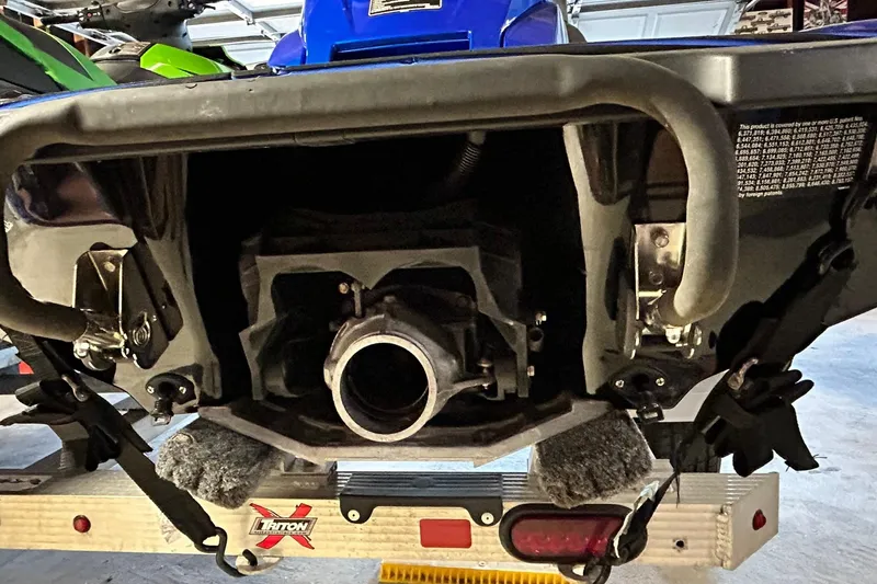 Slide: The Image of 2017 Yamaha WaveRunner FX Cruiser SVHO on trailer, rear view showing jet propulsion system. - 14