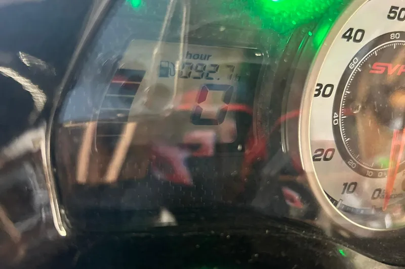 Slide: The Image of Close-up of 2017 Yamaha WaveRunner FX Cruiser SVHO dashboard, showing speedometer and hour meter. - 32