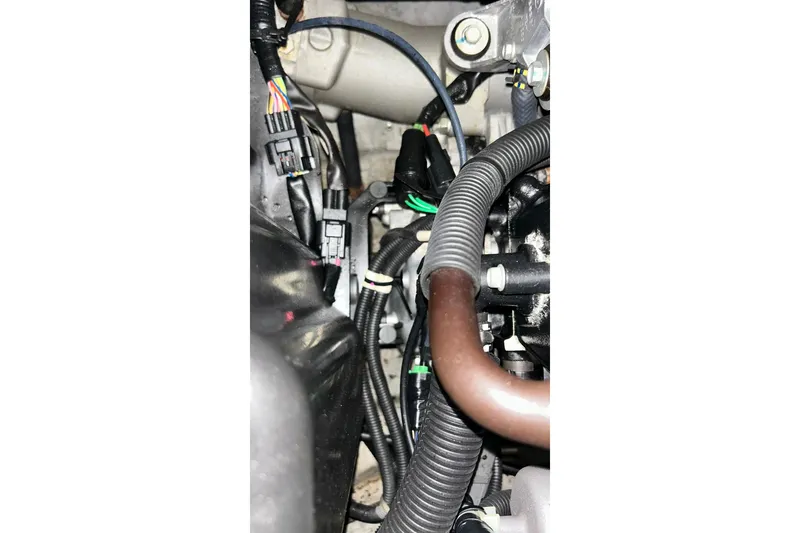 Slide: The Image of Close-up of 2017 Yamaha WaveRunner FX Cruiser SVHO engine components and wiring. - 41