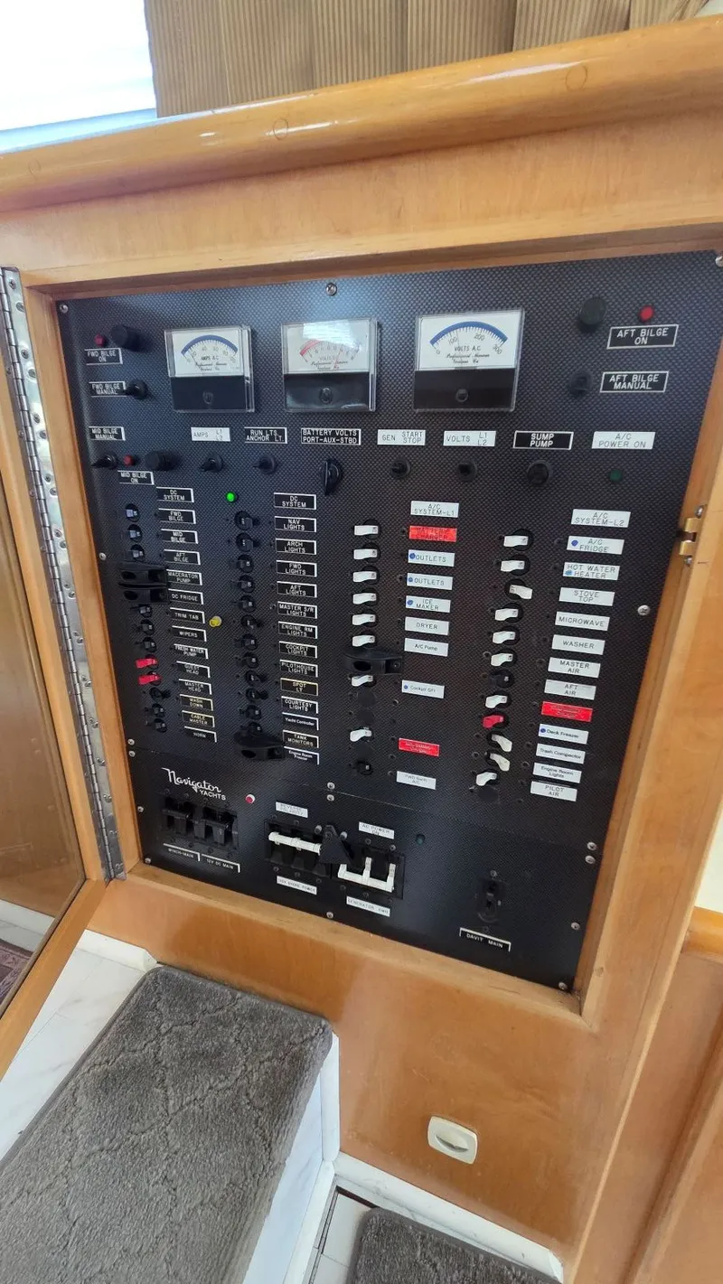 Slide: The Image of Electrical control panel of a 1998 Navigator 5300. - 35