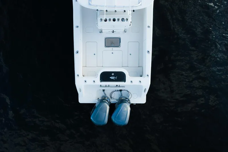 Slide: The Image of Top view of 2007 Invincible 33 Open Fisherman boat with dual engines. - 6