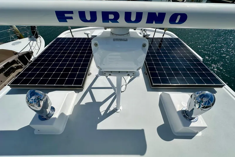 Slide: The Image of Nordhavn 47 yacht (2003) with solar panels and Furuno radar on deck. - 3