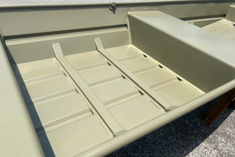 Slide: The Image of 2026 Tracker Grizzly 14 Jon boat interior, showcasing durable aluminum construction. - 8