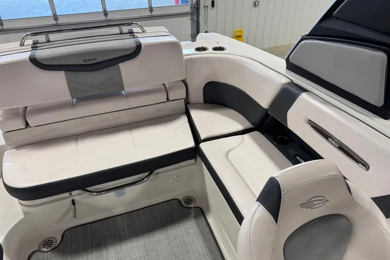 Slide: The Image of 2020 Chaparral 257 SSX boat interior with luxurious seating and modern design. - 10