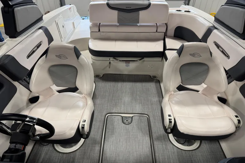 Slide: The Image of 2020 Chaparral 257 SSX boat interior with luxurious seating and modern design. - 12